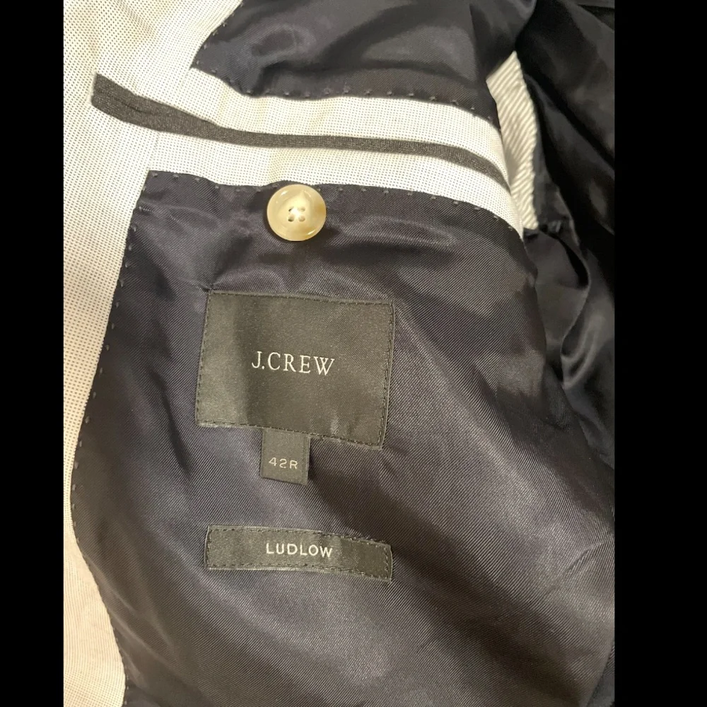 J. Crew Ludlow Slim Fit Tessuti di Sondrio Cotton Pale Blue Jacket Blazer 42R